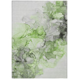 Homeroots 5' X 8' Green Abstract Washable Non Skid Indoor Outdoor Area Rug Green Polyester 560406