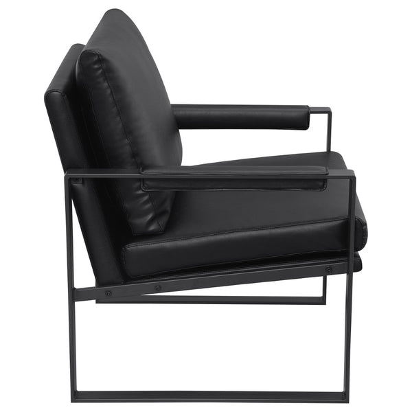 English Elm Goldbriar Vegan Leather Accent Chair with Gunmetal Sled Frame for Modern Interiors B062P451717
