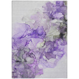 Homeroots 3' X 5' Purple Abstract Washable Non Skid Indoor Outdoor Area Rug Purple Polyester 560423