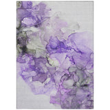 Homeroots 5' X 8' Purple Abstract Washable Non Skid Indoor Outdoor Area Rug Purple Polyester 560424