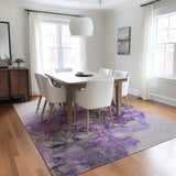 Homeroots 5' X 8' Purple Abstract Washable Non Skid Indoor Outdoor Area Rug Purple Polyester 560424