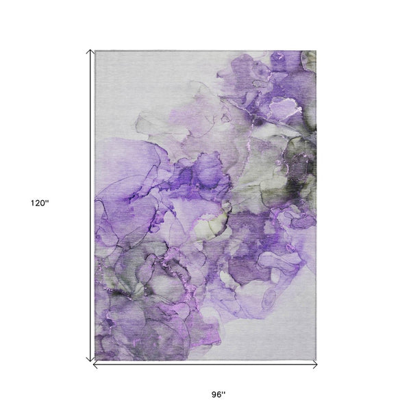 HomeRoots 5' Beige Abstract Area Rug – Washable, Non-Skid Design Perfect for Indoor and Outdoor Spaces 8' X 10' 560426