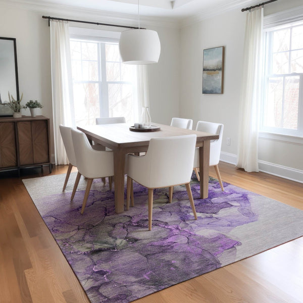 HomeRoots 5' Beige Abstract Area Rug – Washable, Non-Skid Design Perfect for Indoor and Outdoor Spaces 8' X 10' 560426