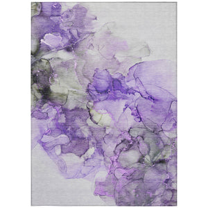 Homeroots 10' X 14' Purple Abstract Washable Non Skid Indoor Outdoor Area Rug Purple Polyester 560428