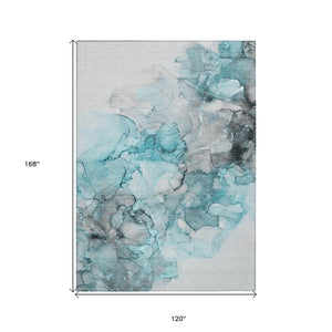 HomeRoots 5' Beige Abstract Area Rug – Washable, Non-Skid Design Perfect for Indoor and Outdoor Spaces 10' X 14' 560437