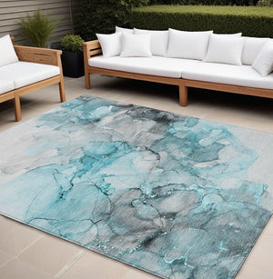 HomeRoots 5' Beige Abstract Area Rug – Washable, Non-Skid Design Perfect for Indoor and Outdoor Spaces 10' X 14' 560437
