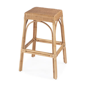 Butler Specialty Robias 24.5" Backless Rattan Counter Stool With Water Hyacinth, Stylish And Durable For Any Space Natural Rattan,Polyurethane Synthetic (Pe) Rattan 5604404-butler
