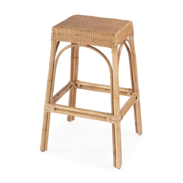 Butler Specialty Robias 24.5" Backless Rattan Counter Stool With Water Hyacinth, Stylish And Durable For Any Space Natural Rattan,Polyurethane Synthetic (Pe) Rattan 5604404-butler