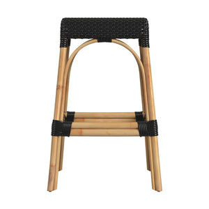 Butler Specialty Robias 24.5" Backless Rattan Counter Stool With Water Hyacinth, Stylish And Durable For Any Space Black Rattan,Polyurethane Synthetic (Pe) Rattan 5604425-butler
