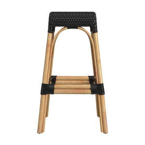 Butler Specialty Robias 24.5" Backless Rattan Counter Stool With Water Hyacinth, Stylish And Durable For Any Space Black Rattan,Polyurethane Synthetic (Pe) Rattan 5604425-butler