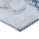 Homeroots 5' X 8' Blue And Gray Abstract Washable Non Skid Indoor Outdoor Area Rug Blue Polyester 560451