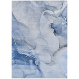 Homeroots 5' X 8' Blue And Gray Abstract Washable Non Skid Indoor Outdoor Area Rug Blue Polyester 560451