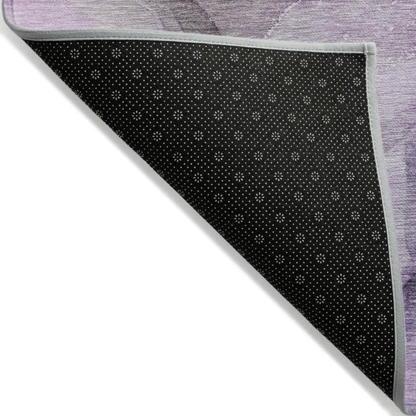 Abstract Washable Polyester Area Rug Bold Purple Green Design for Indoor Outdoor Living Spaces