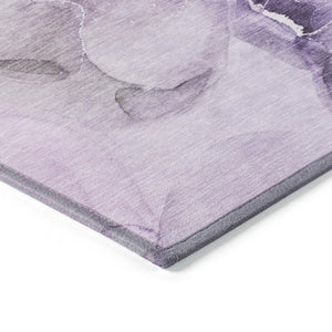 Abstract Washable Polyester Area Rug Bold Purple Green Design for Indoor Outdoor Living Spaces
