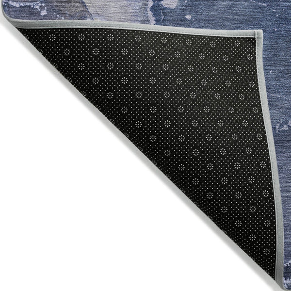 HomeRoots 5' Blue Abstract Area Rug - Washable, Non-Skid Design Perfect for Indoor and Outdoor Spaces 8' X 10' 560489