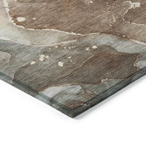 HomeRoots 5' Blue Abstract Area Rug - Washable, Non-Skid Design Perfect for Indoor and Outdoor Spaces 9' X 12' 560499