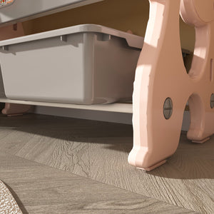 English Elm Kids Toy Storage Organizer with 12 Bins, Space-Saving Non-Toxic Cabinet for Neat Playroom Storage Pink W509P288473