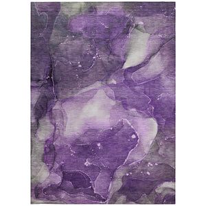 Homeroots 8' X 10' Purple Abstract Washable Non Skid Indoor Outdoor Area Rug Purple Polyester 560525