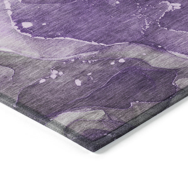 Homeroots 8' X 10' Purple Abstract Washable Non Skid Indoor Outdoor Area Rug Purple Polyester 560525