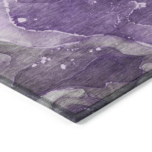 Homeroots 9' X 12' Purple Abstract Washable Non Skid Indoor Outdoor Area Rug Purple Polyester 560526