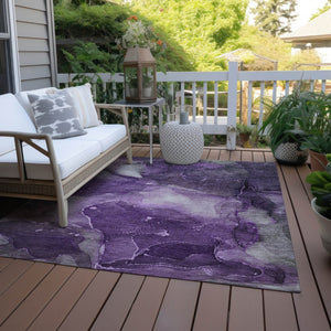 HomeRoots 5' Blue Abstract Area Rug - Washable, Non-Skid Design Perfect for Indoor and Outdoor Spaces 10' X 14' 560527