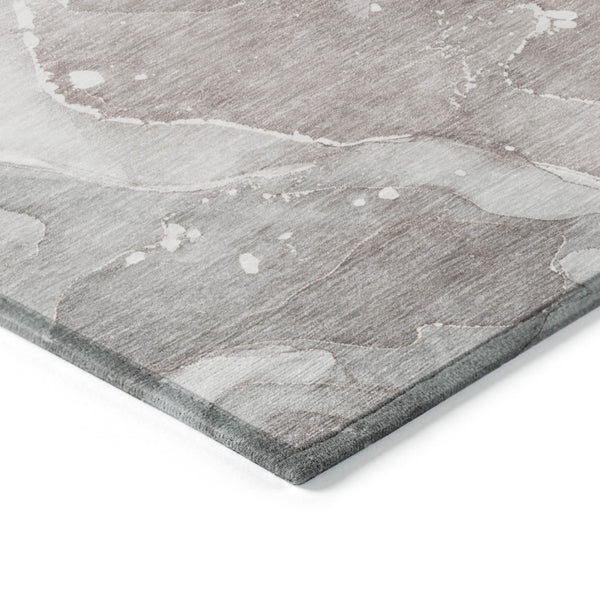 Homeroots 3' X 5' Taupe Abstract Washable Non Skid Indoor Outdoor Area Rug Taupe Polyester 560531