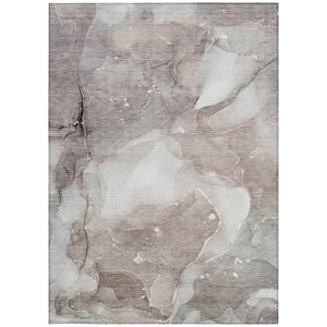 Homeroots 8' X 10' Taupe Abstract Washable Non Skid Indoor Outdoor Area Rug Taupe Polyester 560534