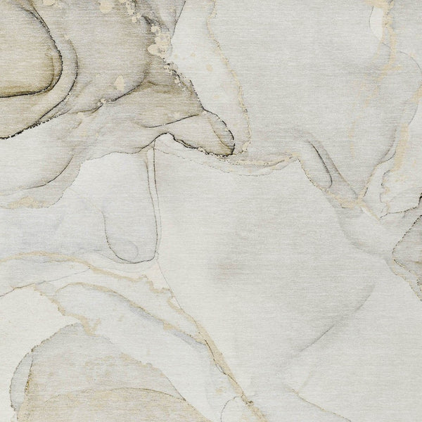 HomeRoots 5' Contemporary Beige and Ivory Abstract Washable Area Rug for Indoor and Outdoor Use, Non-Skid 8' X 10' 560543