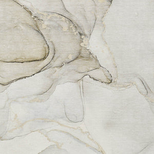 HomeRoots 5' Contemporary Beige and Ivory Abstract Washable Area Rug for Indoor and Outdoor Use, Non-Skid 10' X 14' 560545
