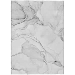 HomeRoots 5' Contemporary Beige and Ivory Abstract Washable Area Rug for Indoor and Outdoor Use, Non-Skid 9' X 12' 560553