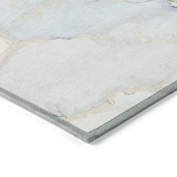 HomeRoots 5' Contemporary Beige and Ivory Abstract Washable Area Rug for Indoor and Outdoor Use, Non-Skid 8' X 10' 560561