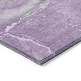 Homeroots 8' Runner Lilac Abstract Washable Non Skid Indoor Outdoor Runner Rug Lilac Polyester 560565