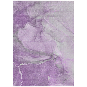 Homeroots 3' X 5' Lilac Abstract Washable Non Skid Indoor Outdoor Area Rug Lilac Polyester 560567