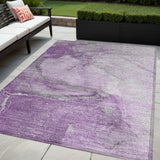 Homeroots 5' X 8' Lilac Abstract Washable Non Skid Indoor Outdoor Area Rug Lilac Polyester 560568