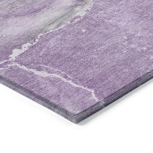 HomeRoots 5' Lilac Abstract Washable Non-Skid Area Rug – Stylish, Durable Design for Indoor & Outdoor Spaces 8' Round 560569