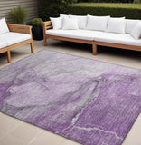 Homeroots 8' X 10' Lilac Abstract Washable Non Skid Indoor Outdoor Area Rug Lilac Polyester 560570