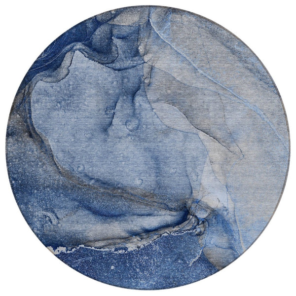HomeRoots 5' Lilac Abstract Washable Non-Skid Area Rug – Stylish, Durable Design for Indoor & Outdoor Spaces 8' Round 560578