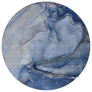 HomeRoots 5' Lilac Abstract Washable Non-Skid Area Rug – Stylish, Durable Design for Indoor & Outdoor Spaces 8' Round 560578
