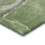 Homeroots 9' X 12' Olive Green Abstract Washable Non Skid Indoor Outdoor Area Rug Olive Polyester 560589