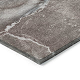 Homeroots 3' X 5' Taupe Abstract Washable Non Skid Indoor Outdoor Area Rug Taupe Polyester 560594