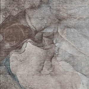 Homeroots 5' X 8' Taupe Abstract Washable Non Skid Indoor Outdoor Area Rug Taupe Polyester 560595