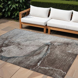 Homeroots 8' X 10' Taupe Abstract Washable Non Skid Indoor Outdoor Area Rug Taupe Polyester 560597