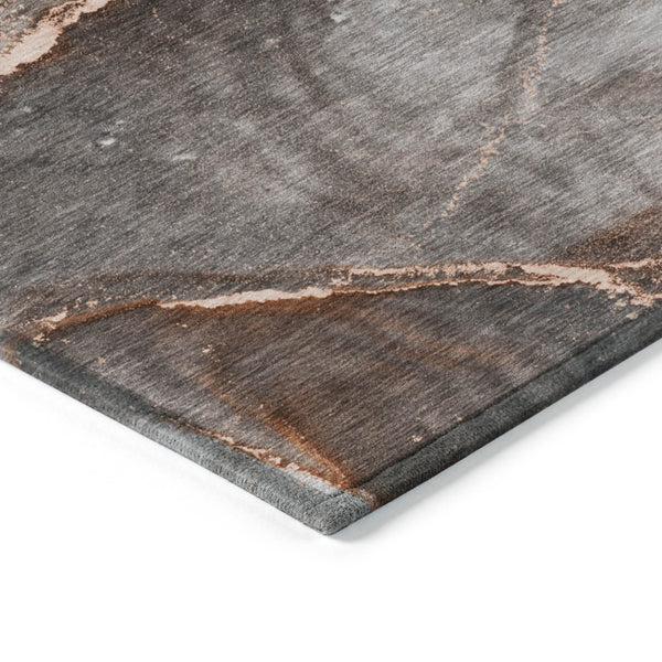 Homeroots 10' X 14' Peach Abstract Washable Non Skid Indoor Outdoor Area Rug Peach Polyester 560635