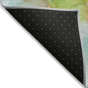 HomeRoots 5' Vibrant Abstract Area Rug in Blue, Pink, and Green - Washable, Durable, Perfect for Indoor & Outdoor 5' X 8' 560640