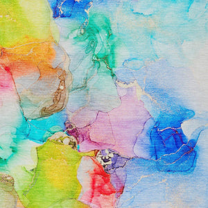 HomeRoots 5' Vibrant Abstract Area Rug in Blue, Pink, and Green - Washable, Durable, Perfect for Indoor & Outdoor 10' X 14' 560644