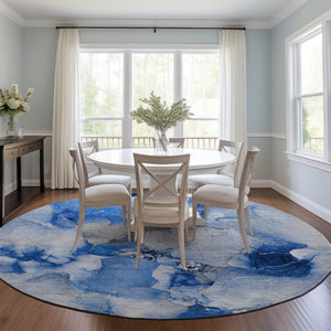 HomeRoots 5' Vibrant Abstract Area Rug in Blue, Pink, and Green - Washable, Durable, Perfect for Indoor & Outdoor 2' X 8' 560650