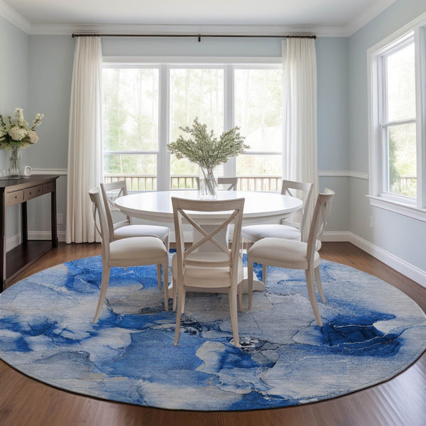 HomeRoots 5' Vibrant Abstract Area Rug in Blue, Pink, and Green - Washable, Durable, Perfect for Indoor & Outdoor 2' X 8' 560650