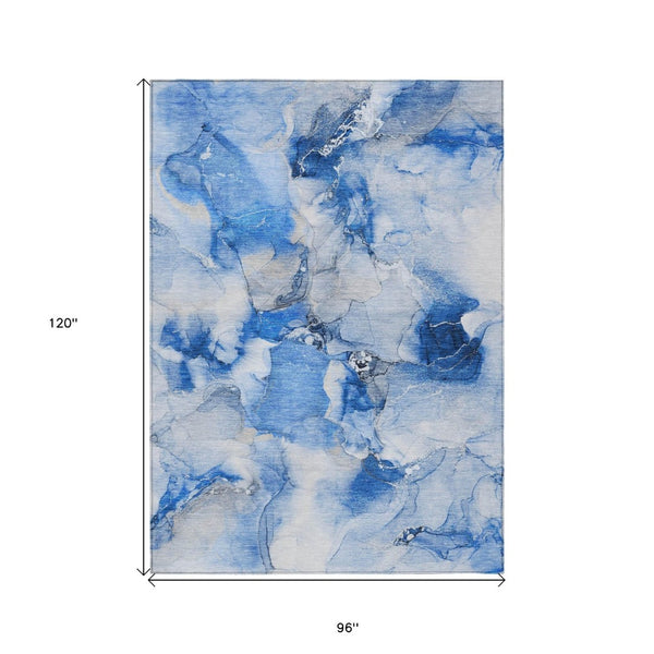 HomeRoots 5' Vibrant Abstract Area Rug in Blue, Pink, and Green - Washable, Durable, Perfect for Indoor & Outdoor 8' X 10' 560651