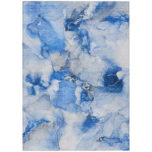 HomeRoots 5' Vibrant Abstract Area Rug in Blue, Pink, and Green - Washable, Durable, Perfect for Indoor & Outdoor 9' X 12' 560652