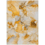 Homeroots 3' X 5' Orange And Ivory Abstract Washable Indoor Outdoor Area Rug Orange Polyester 560657